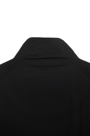 Curved Crushed Nylon Tracktop Black