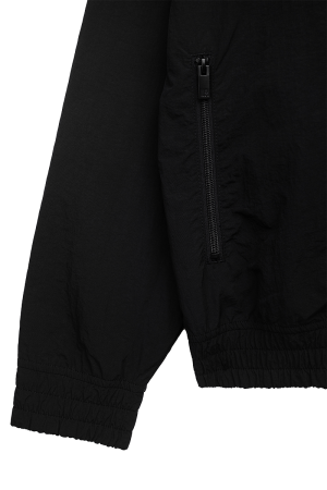 Curved Crushed Nylon Tracktop Black