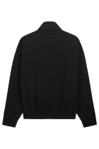 Curved Crushed Nylon Tracktop Black