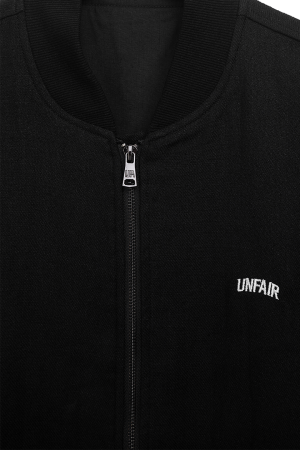 Curved Linen Bomber Black