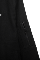 Curved Linen Bomber Black