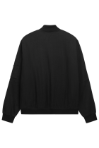 Curved Linen Bomber Black