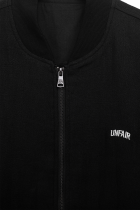 Curved Linen Bomber Black