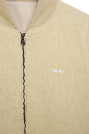 Curved Linen Bomber Beige