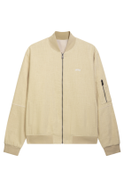 Curved Linen Bomber Beige
