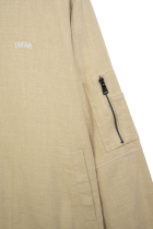 Curved Linen Bomber Beige