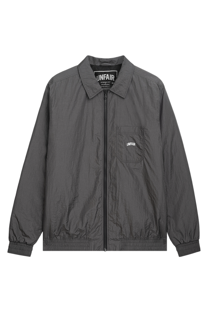 Crushed Nylon Overshirt Grey box