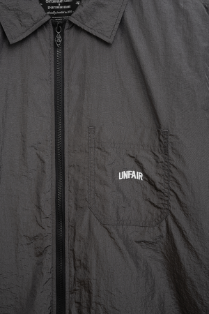 Crushed Nylon Overshirt Grey