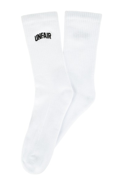 Curved Embroidery Socks White (3 Pack)