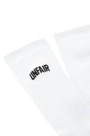 Curved Embroidery Socks White (3 Pack)
