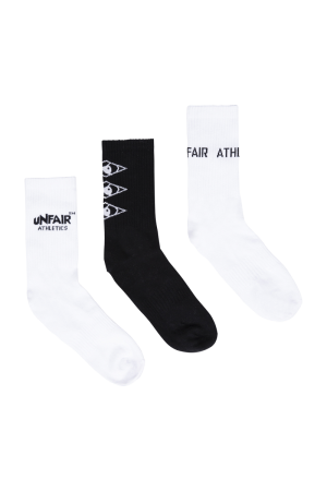 Athletic Socks (3 Pack) Black White 39-42