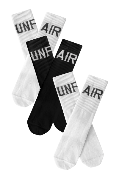 UNFAIR Basic Socks (3 Pack) Black White