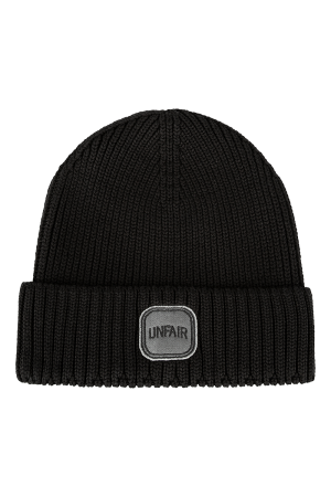 Stamp Knit Beanie Black