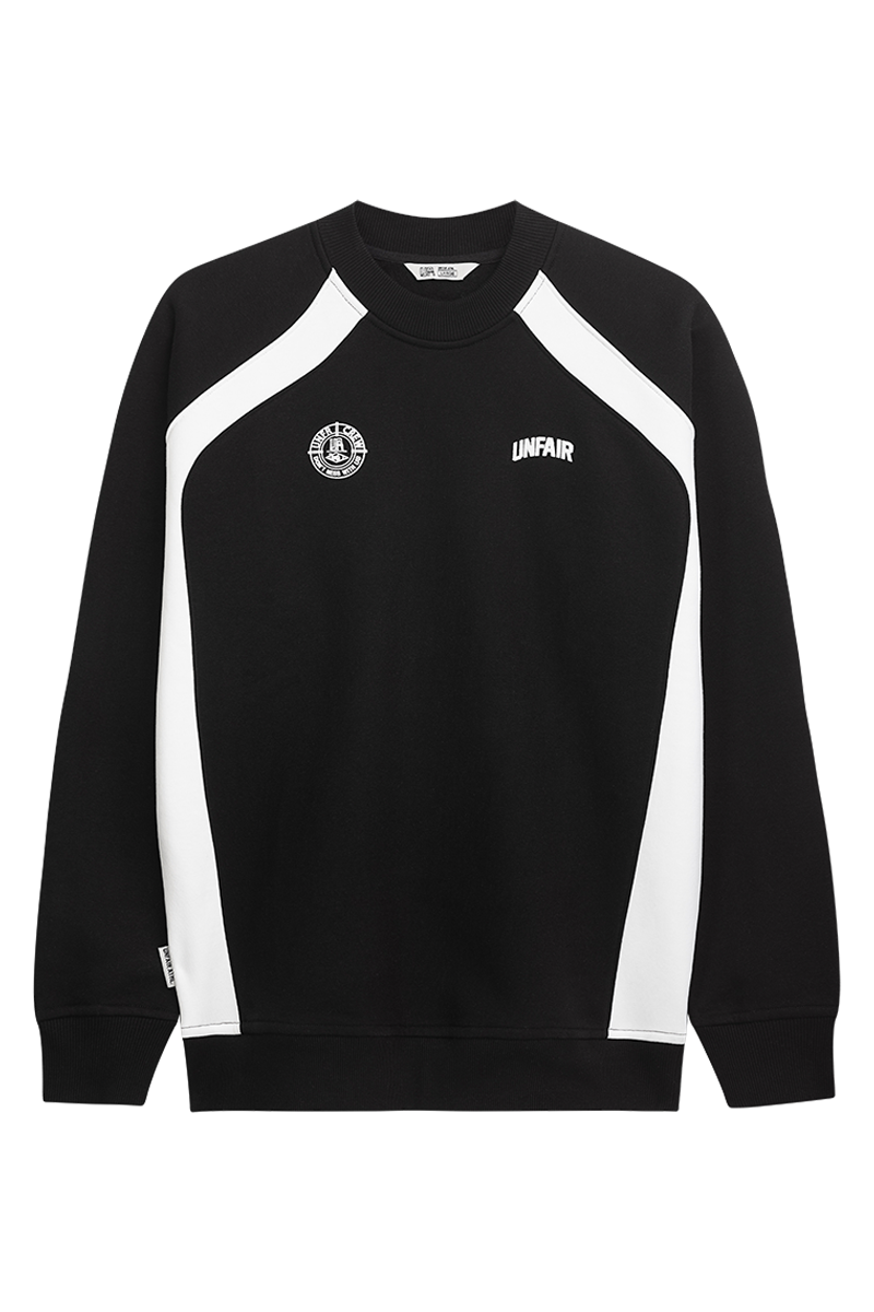 Two Side Panel Crewneck Black