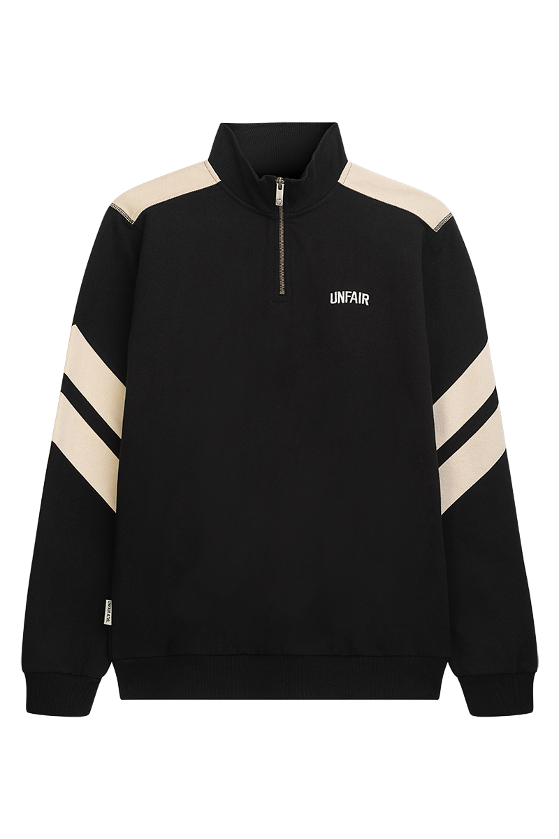 Curved Two Tone Halfzip Sweatshirt Black box