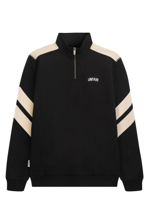 Curved Two Tone Halfzip Sweatshirt Black/Cream