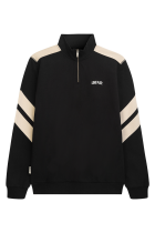 Curved Two Tone Halfzip Sweatshirt Black/Cream