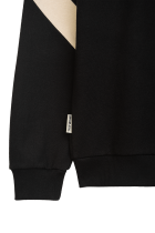 Curved Two Tone Halfzip Sweatshirt Black/Cream