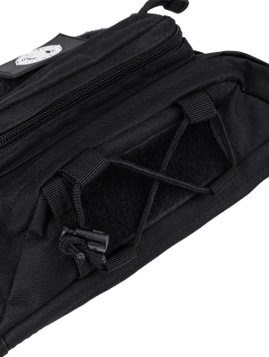 Various Patch Hip Bag Black